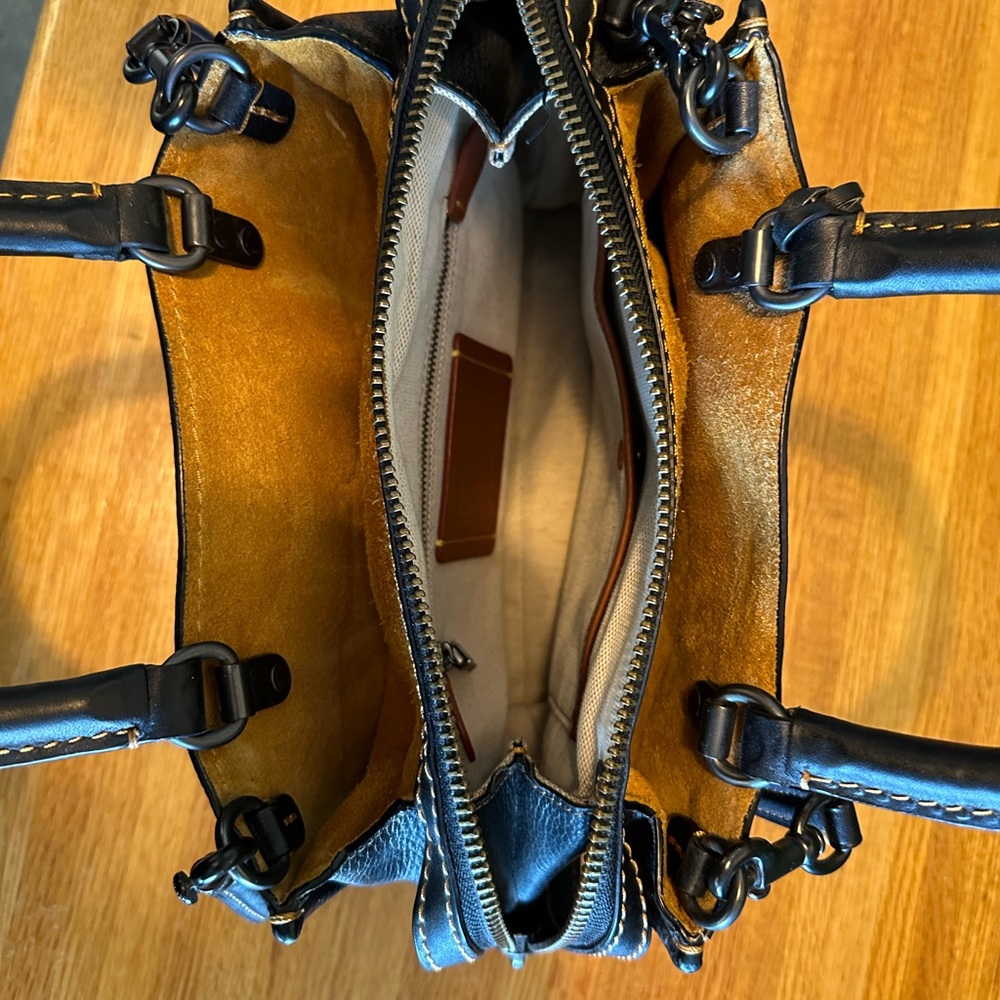 Coach Black Leather Satchel with Wallet - Picture 7 of 8